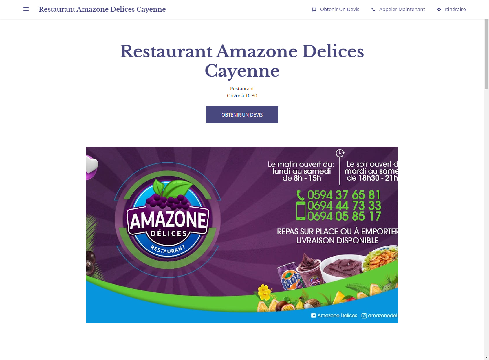 Restaurant Amazone Delices Cayenne