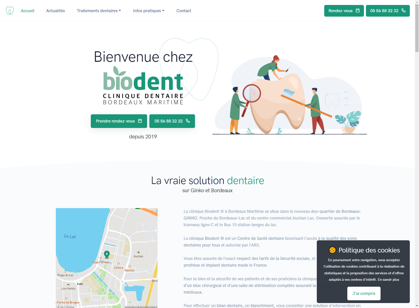 Clinique dentaire Bordeaux Ginko | Biodent | Dentiste | Implant | Orthodontie