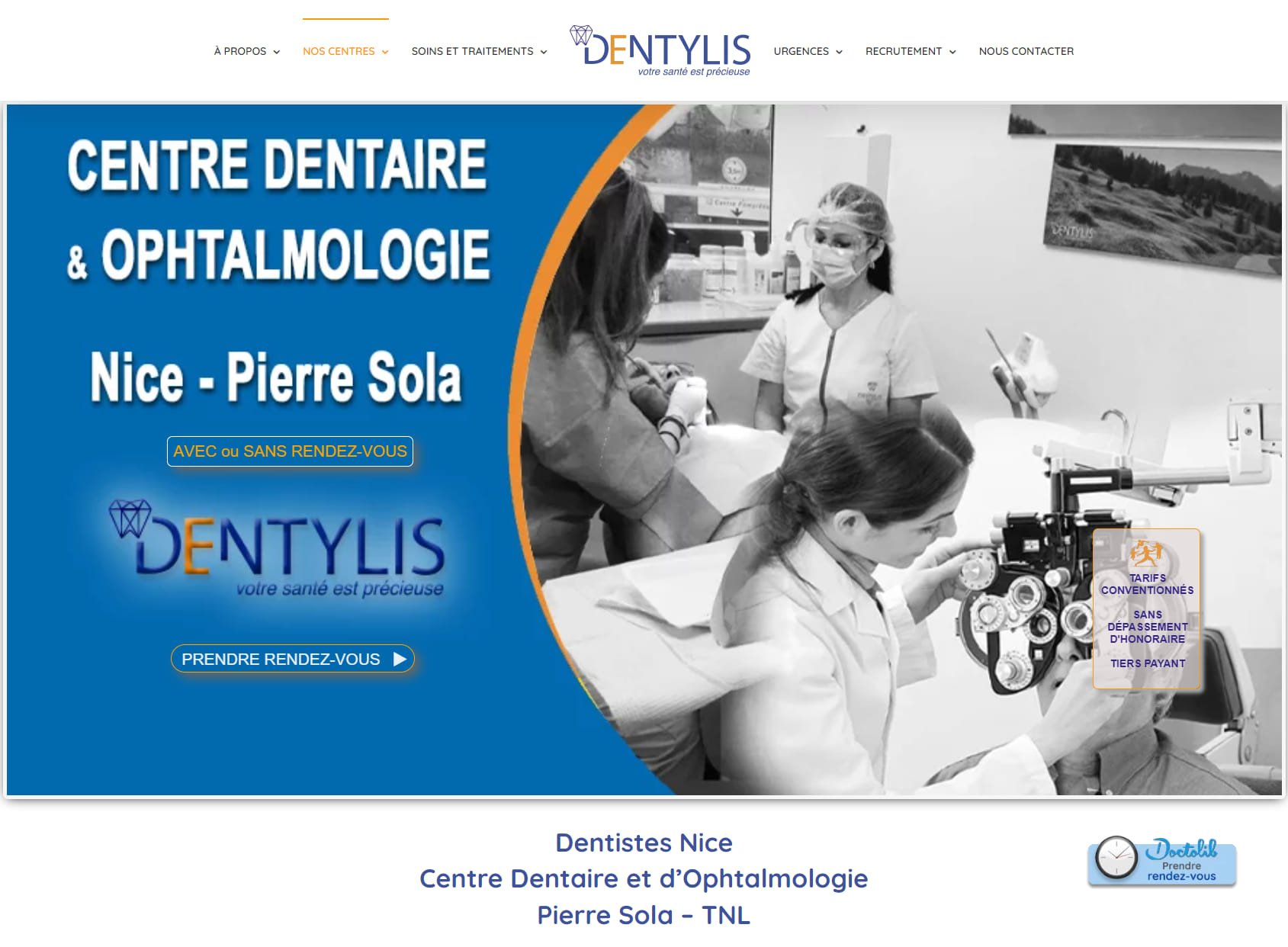 Centre Dentaire et Ophtalmologie Nice Pierre Sola : Dentistes & ophtalmologues - Dentylis