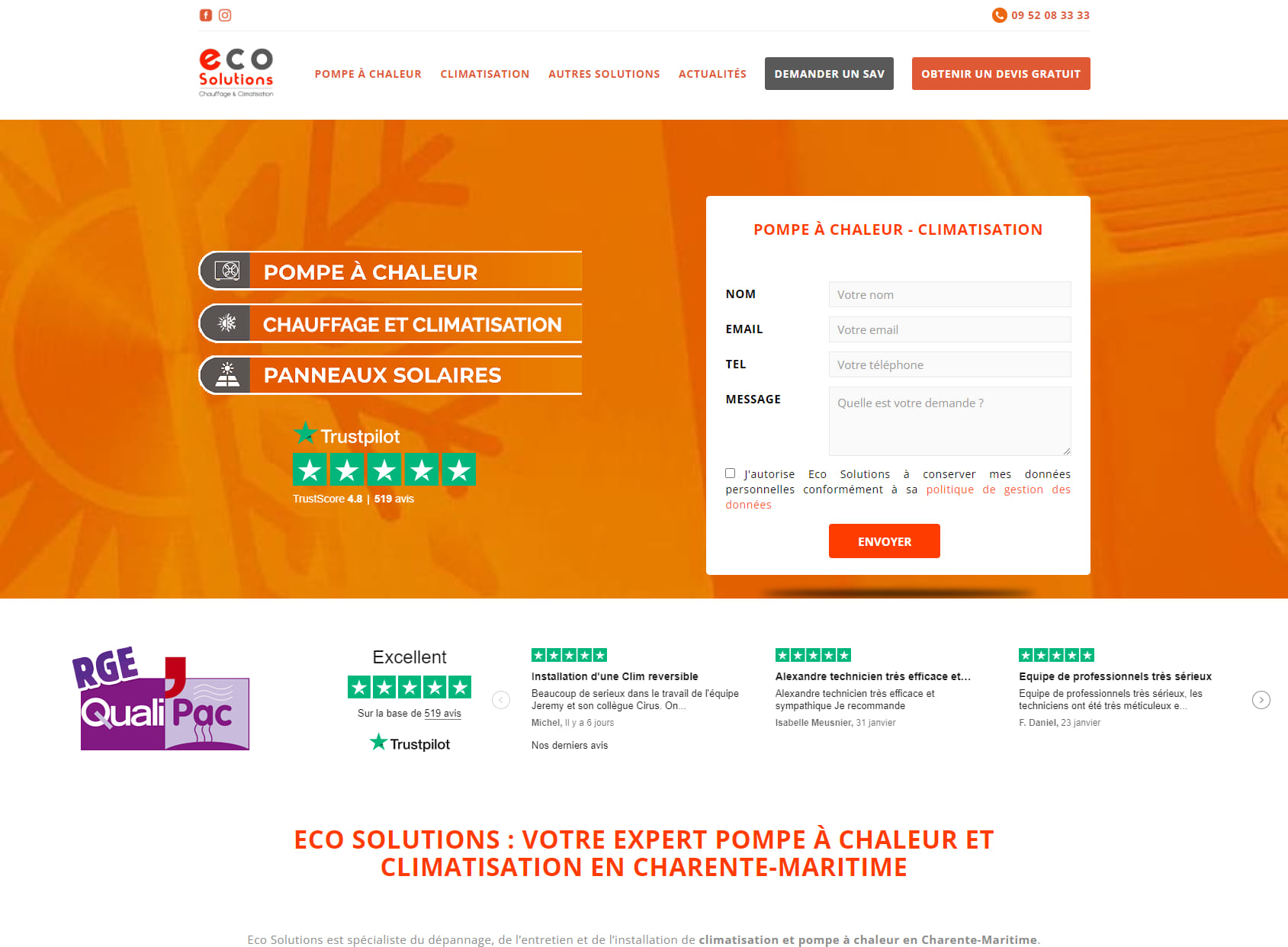 Eco Solutions - Climatisation & Pompe à chaleur La Rochelle