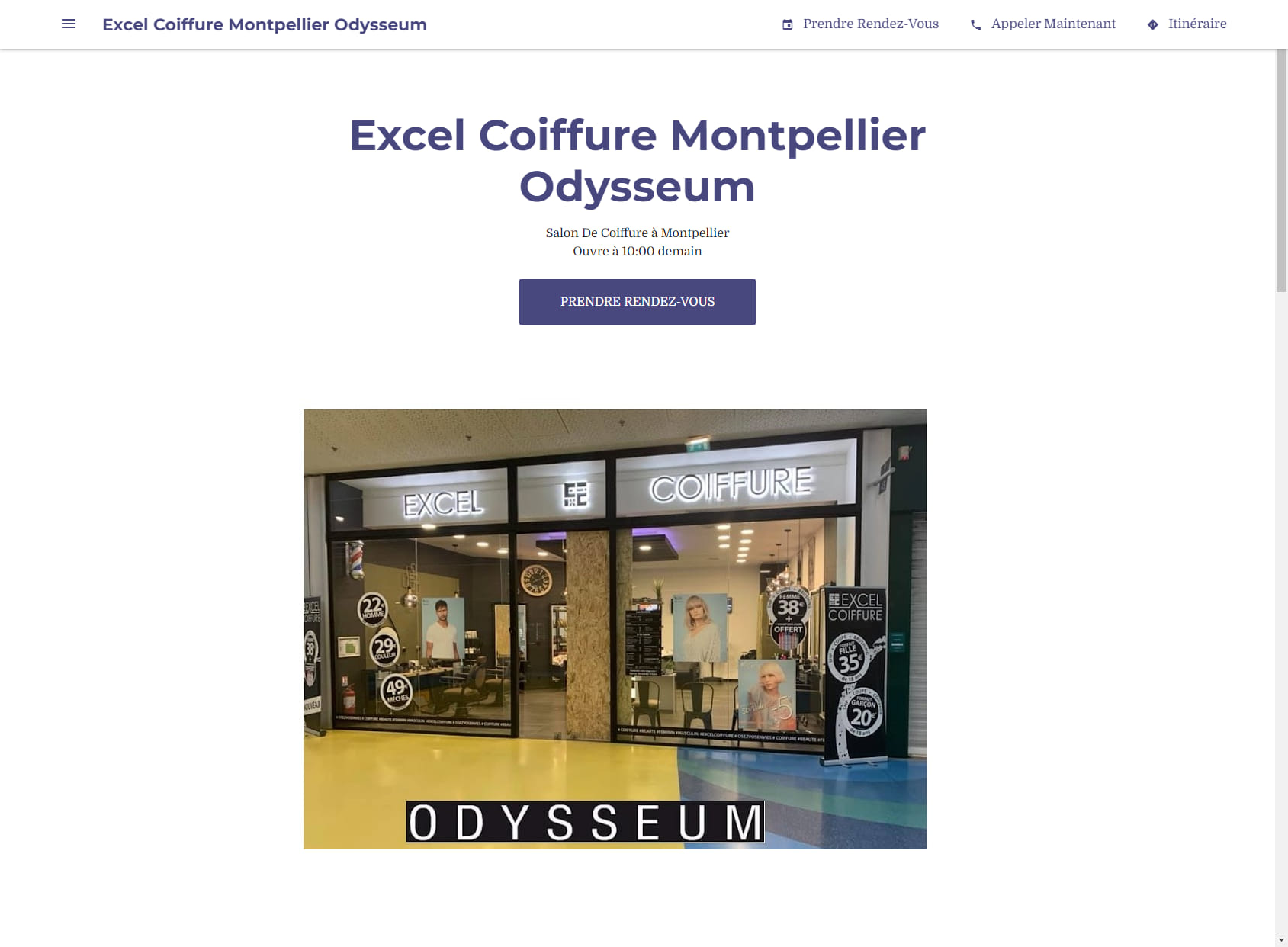Excel Coiffure Montpellier Odysseum
