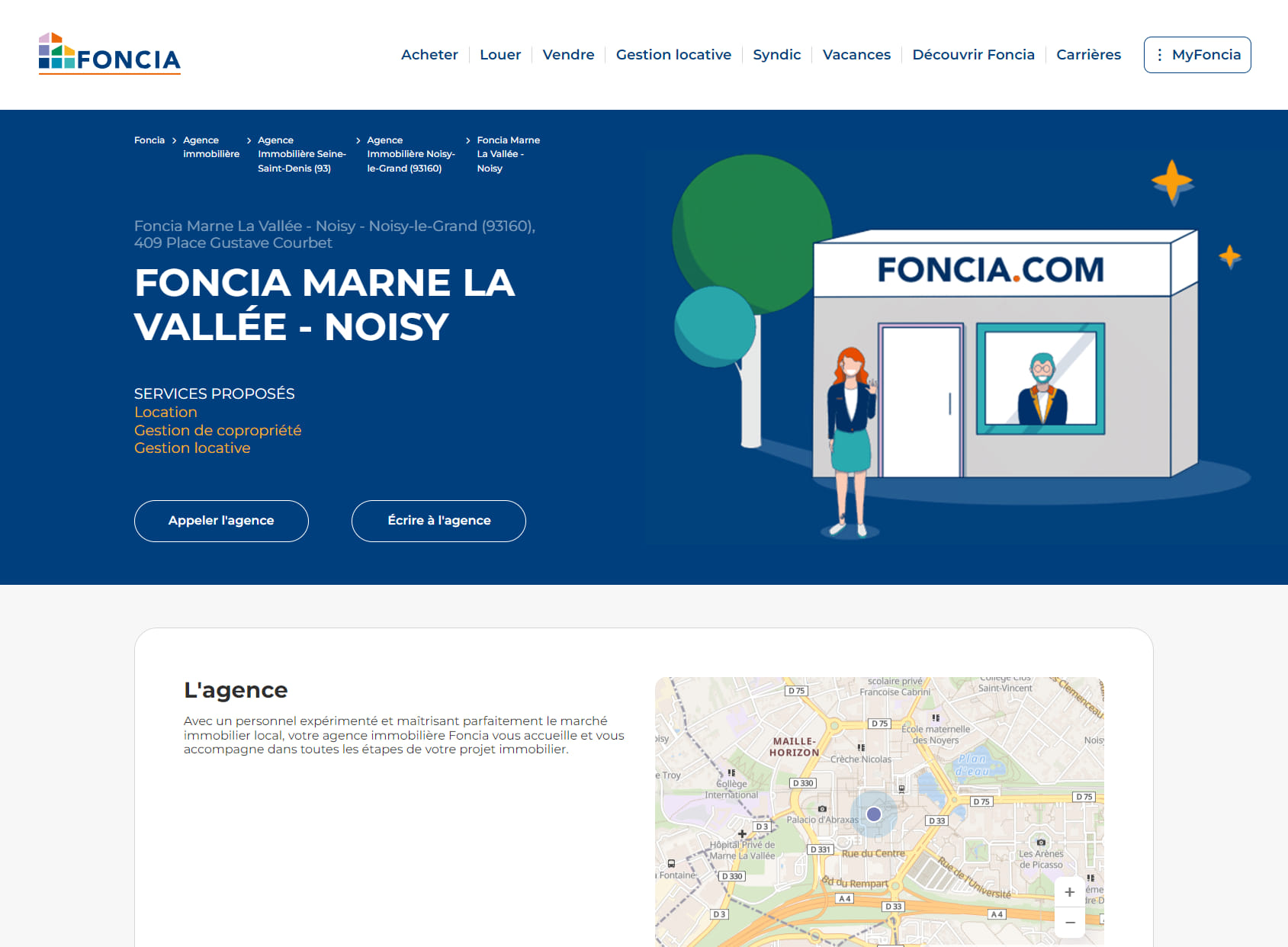FONCIA | Agence Immobilière | Location-Syndic-Gestion-Locative | Noisy-Le-Grand | Pl Gustave courbet