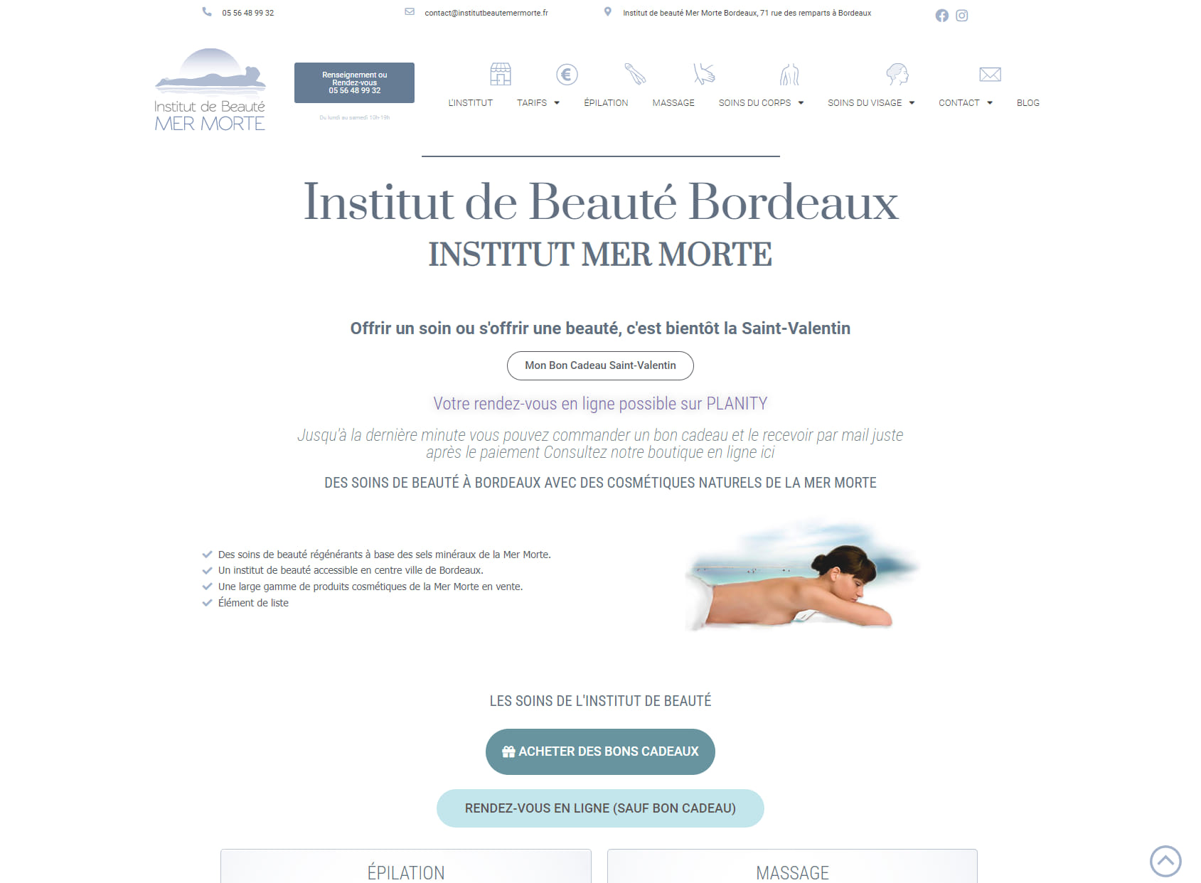 Institut Beauté Mer Morte - massage bordeaux