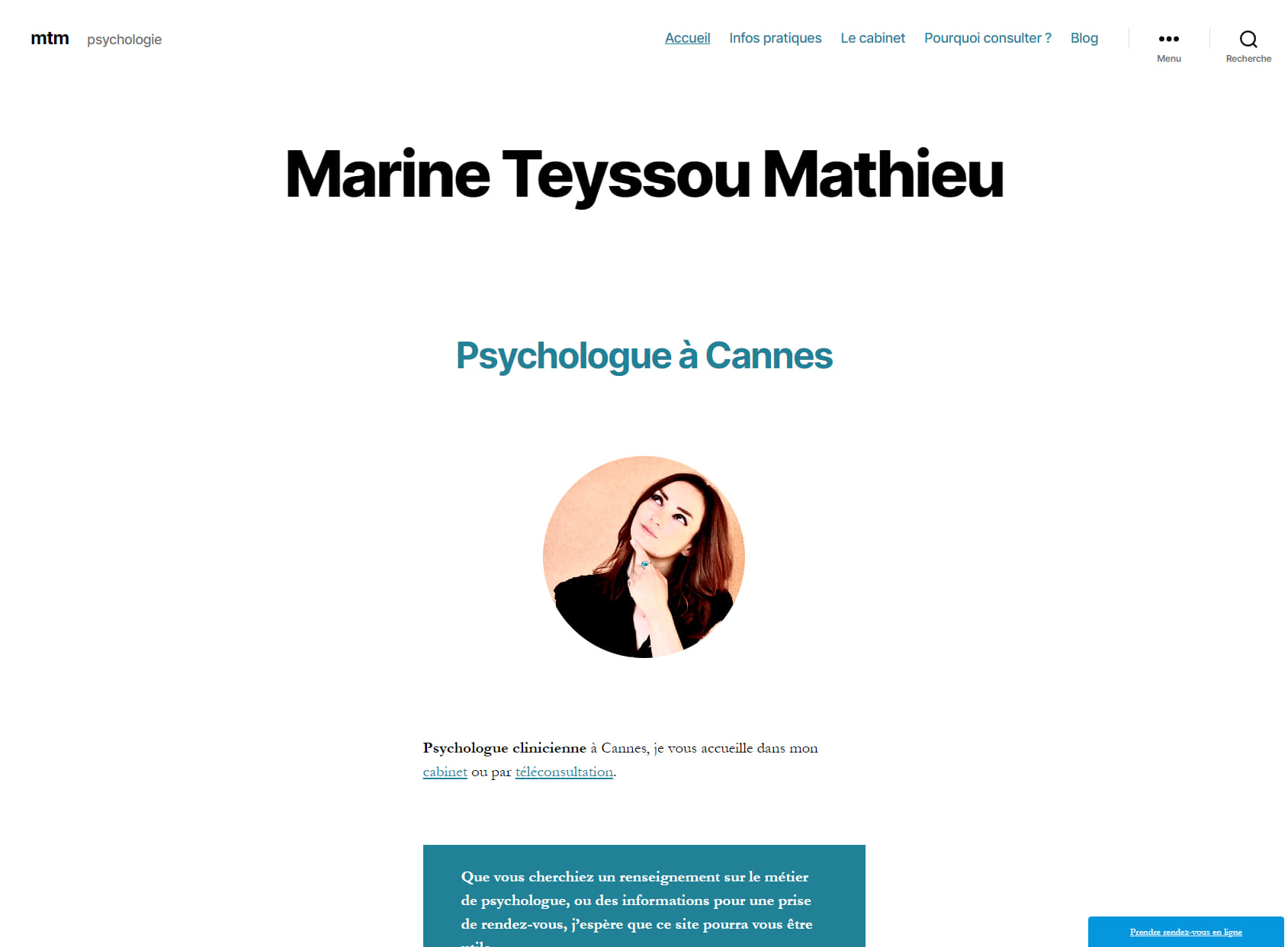 Psychologue Cannes Marine Teyssou Mathieu