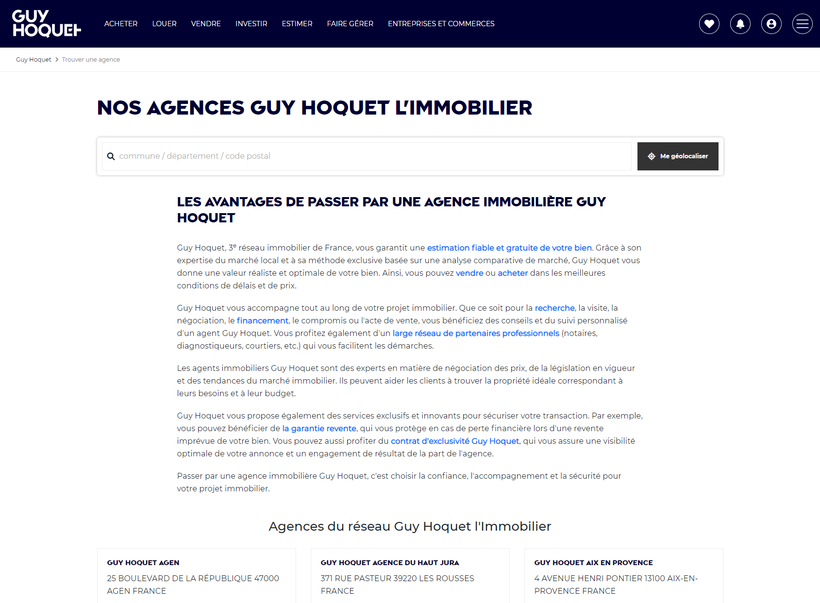 Agence immobilière Guy Hoquet ORLEANS Centre