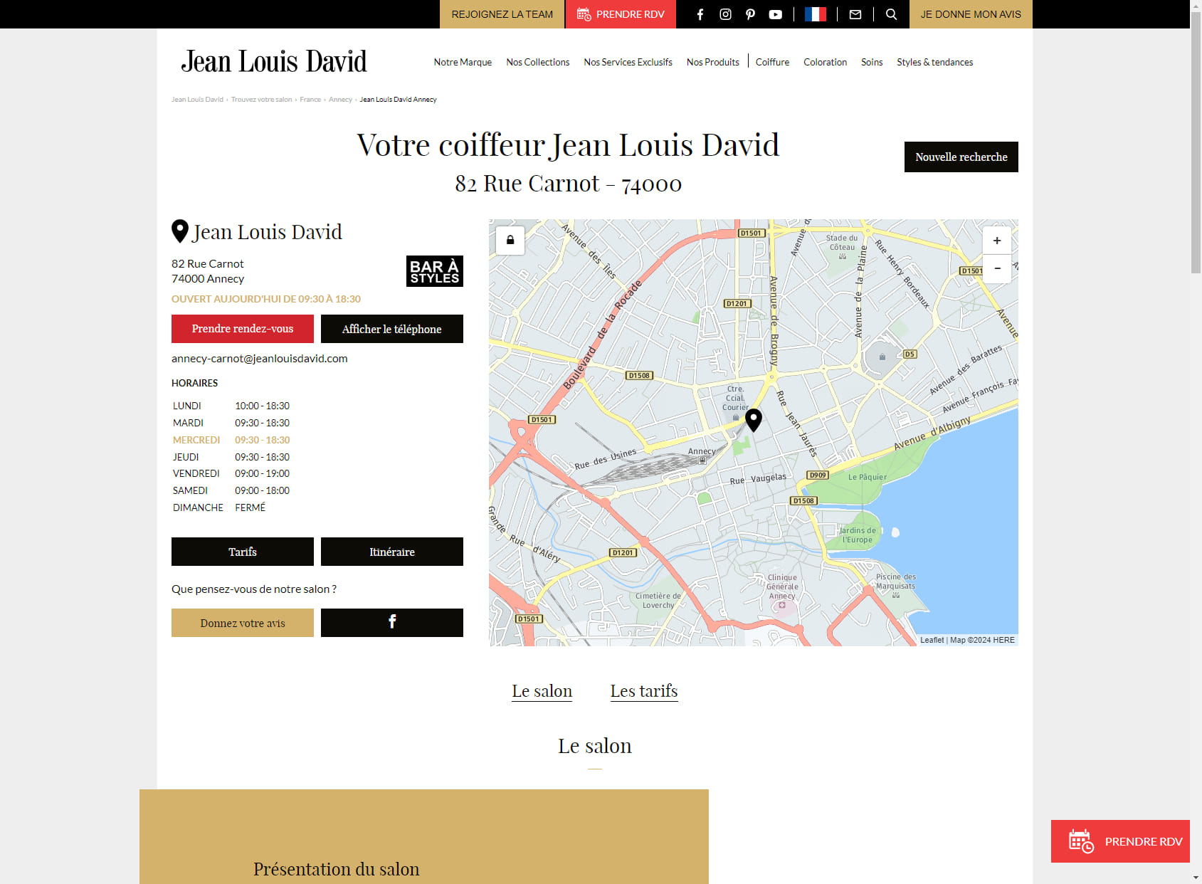 Jean Louis David - Coiffeur Annecy
