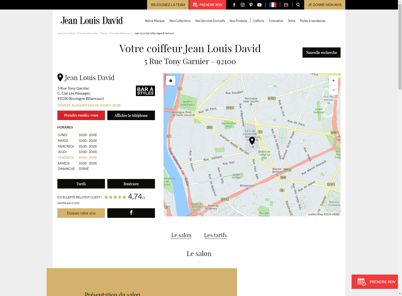 Jean Louis David - Coiffeur Boulogne Billancourt