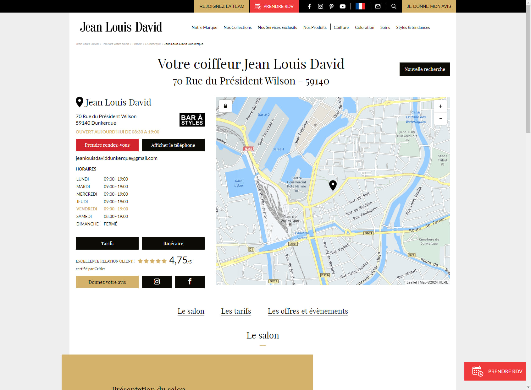 Jean Louis David - Coiffeur Dunkerque