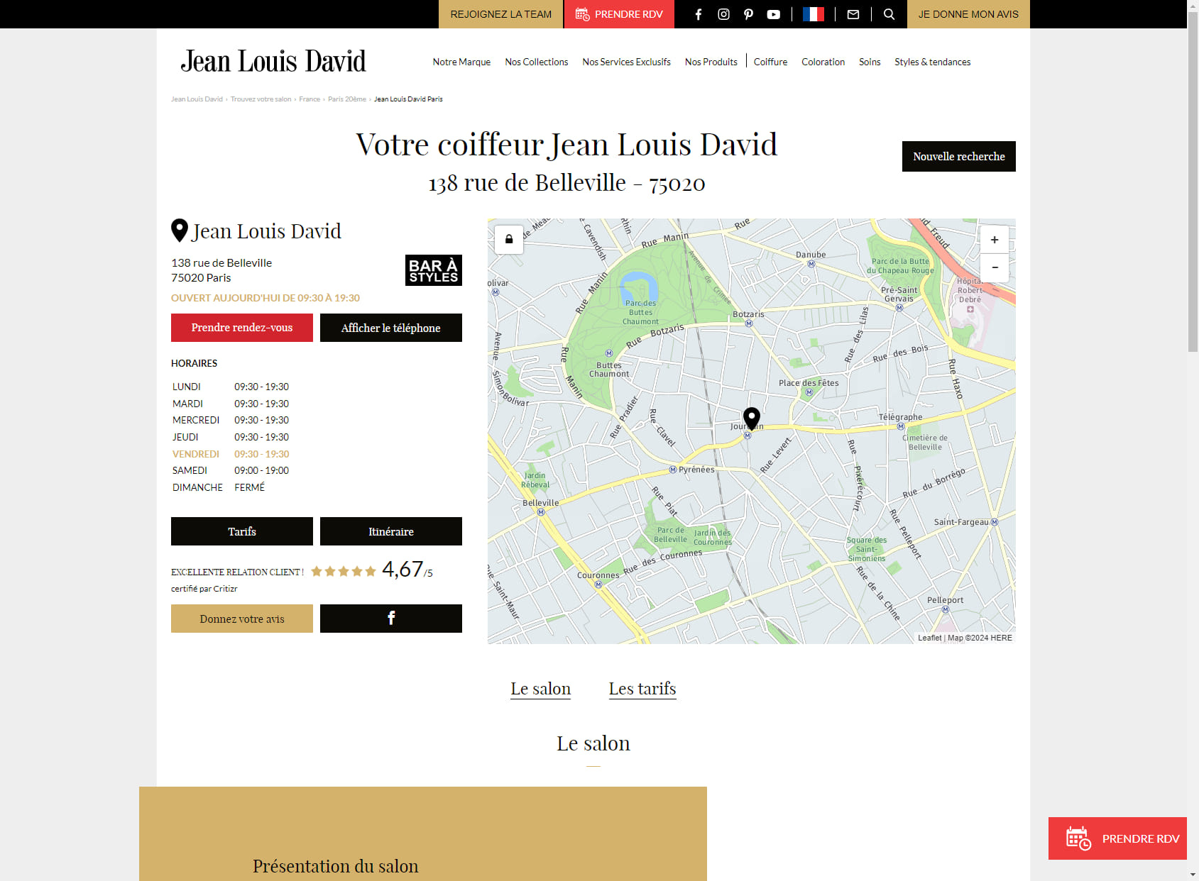 Jean Louis David - Coiffeur Paris