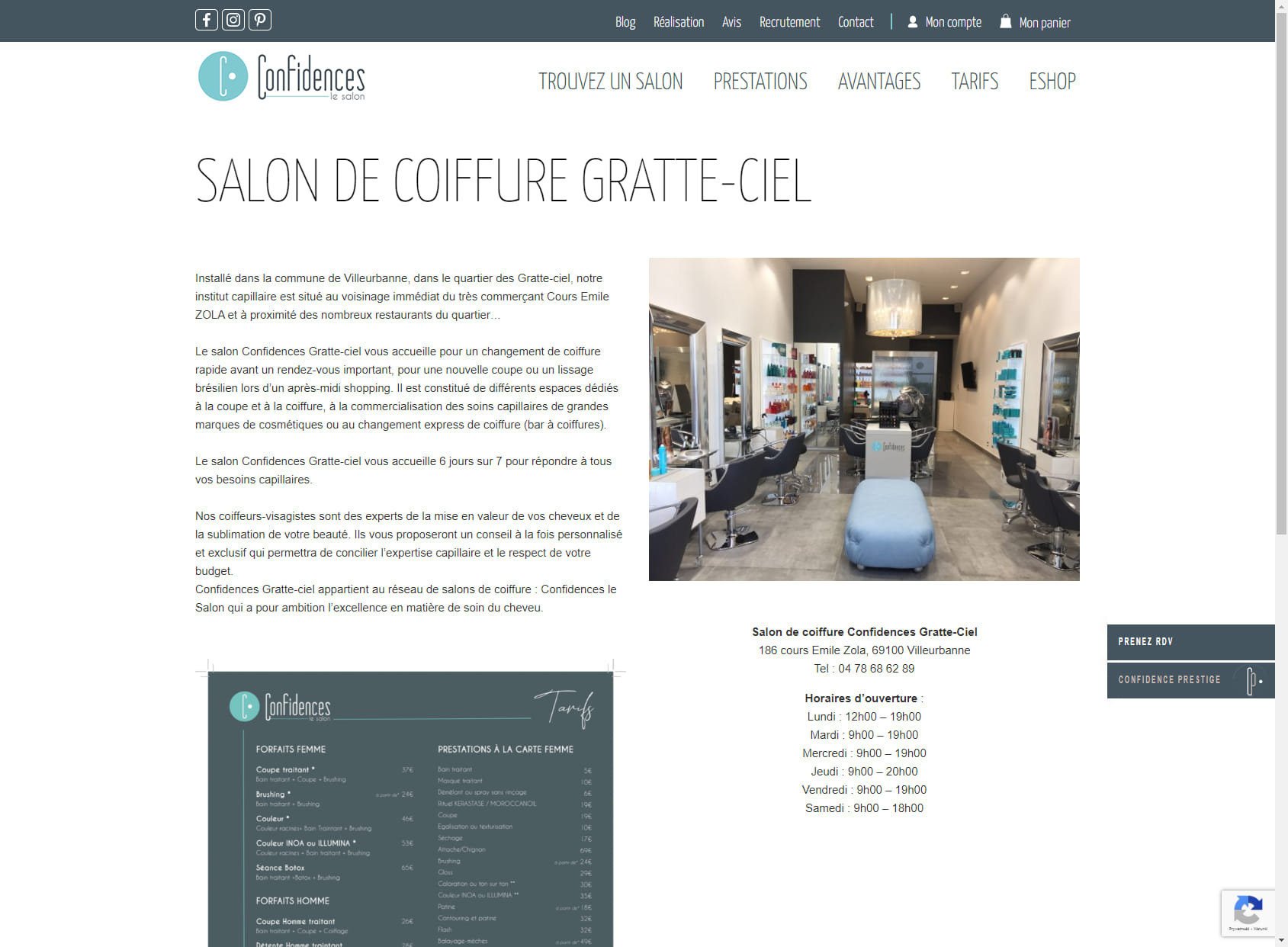 Confidences Le Salon - Gratte Ciel - Villeurbanne - Coiffure