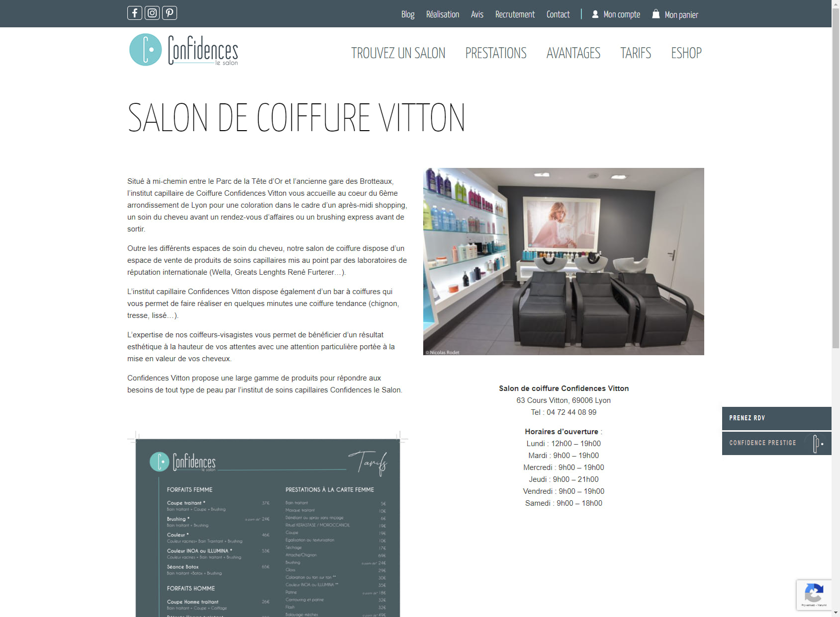Confidences Le Salon - Vitton - Lyon 6 - Coiffure