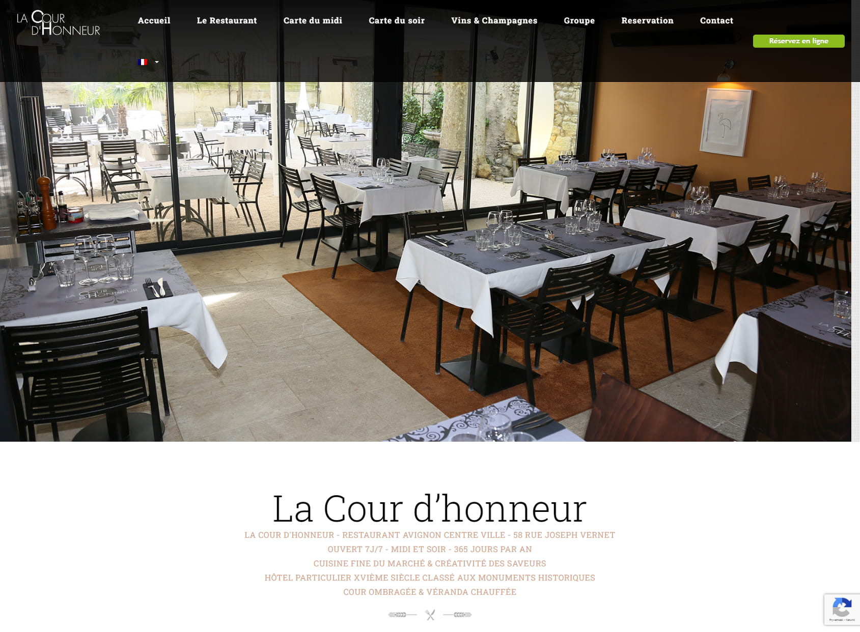 La Cour d'Honneur - Restaurant Avignon Centre Ville