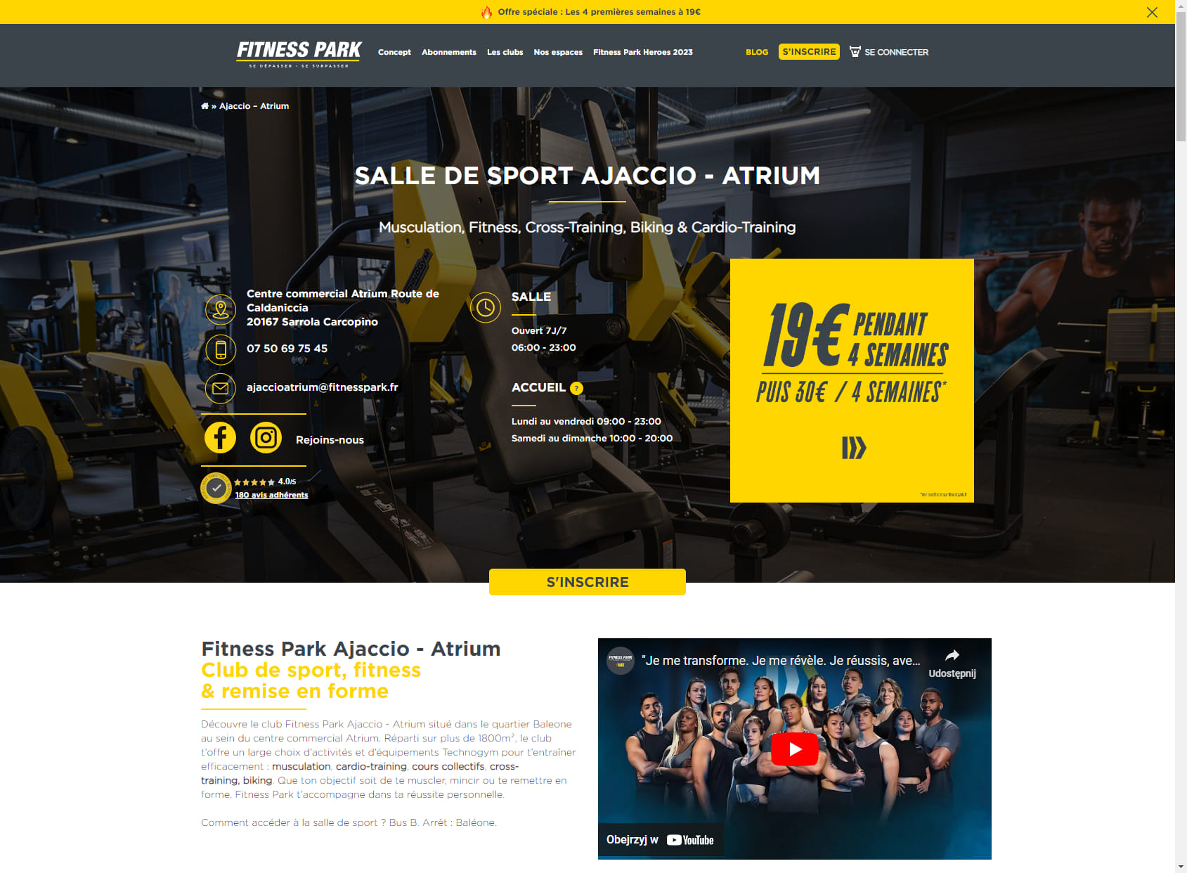Salle de sport Ajaccio - Atrium - Fitness Park