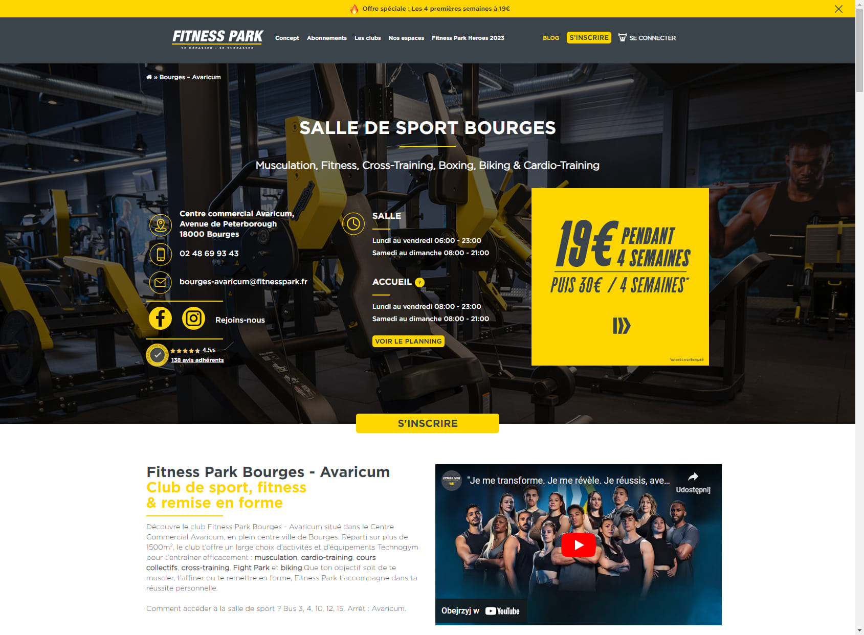 Salle de sport Bourges - Fitness Park