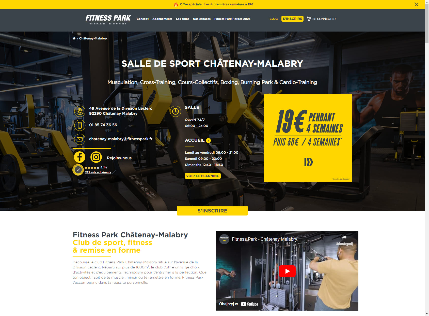 Salle de sport Châtenay-Malabry - Fitness Park