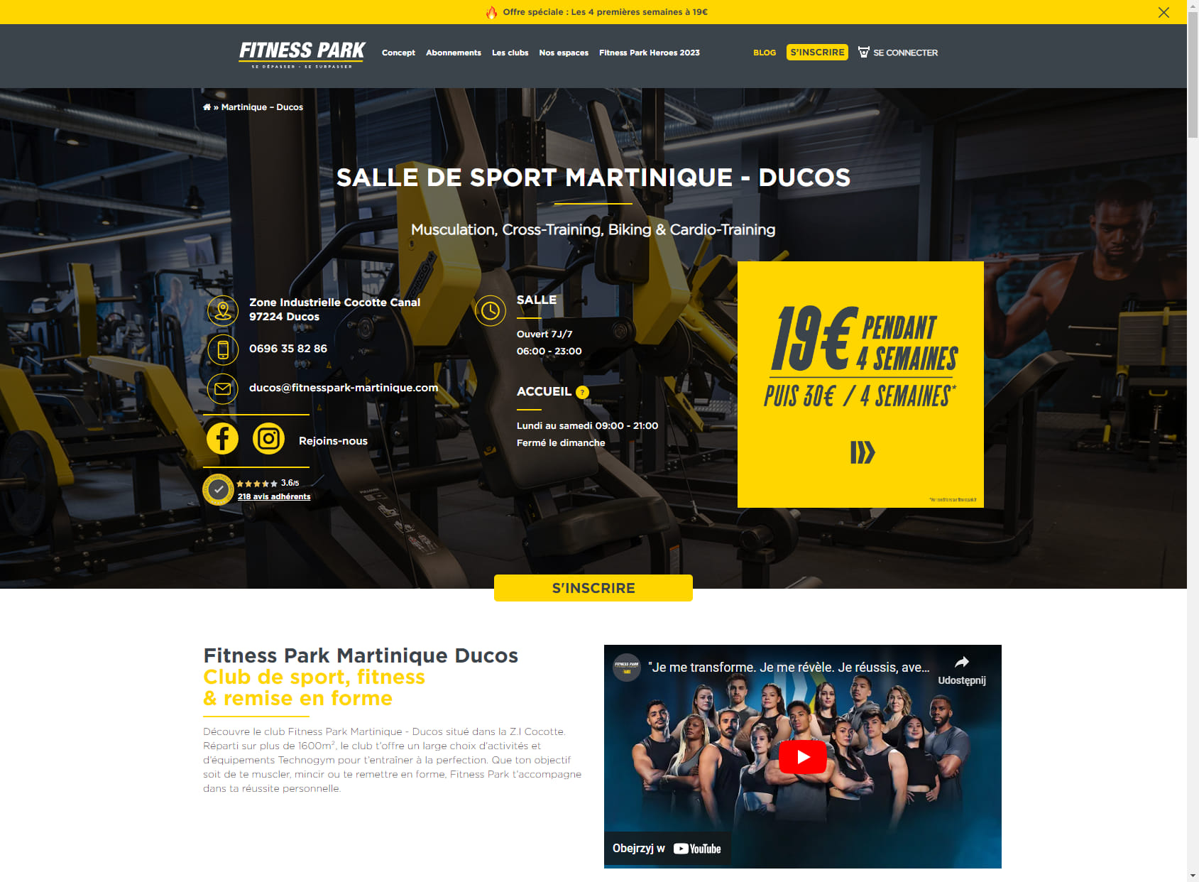 Salle de sport Martinique - Ducos - Fitness Park