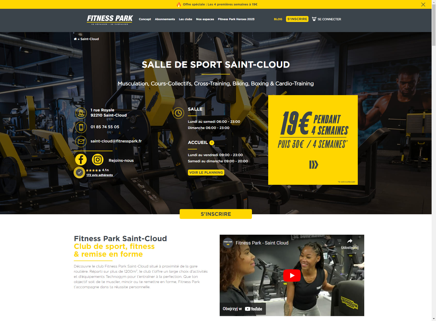 Salle de sport Saint-Cloud - Fitness Park