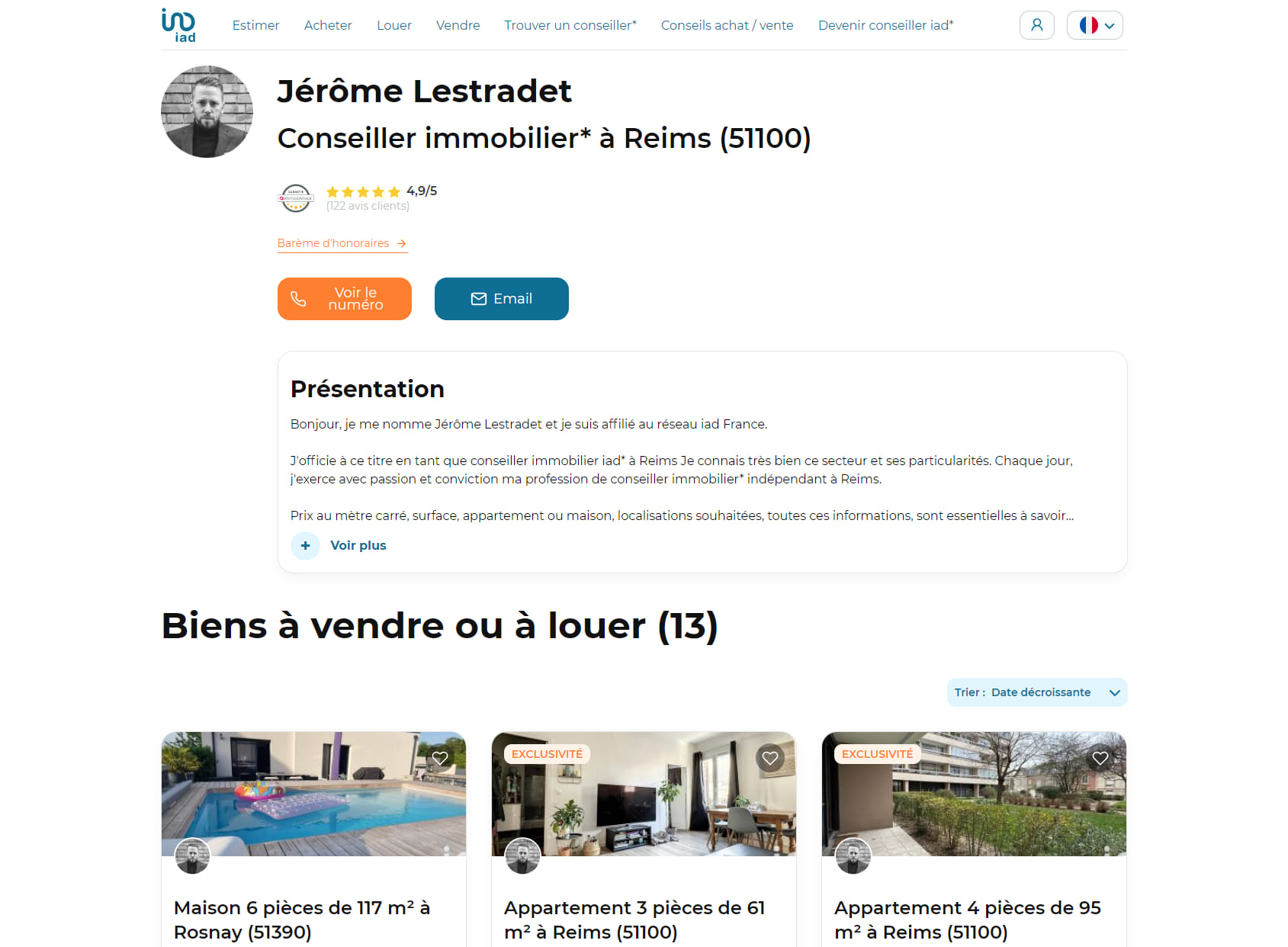 Jérôme LESTRADET - iad Immobilier Reims