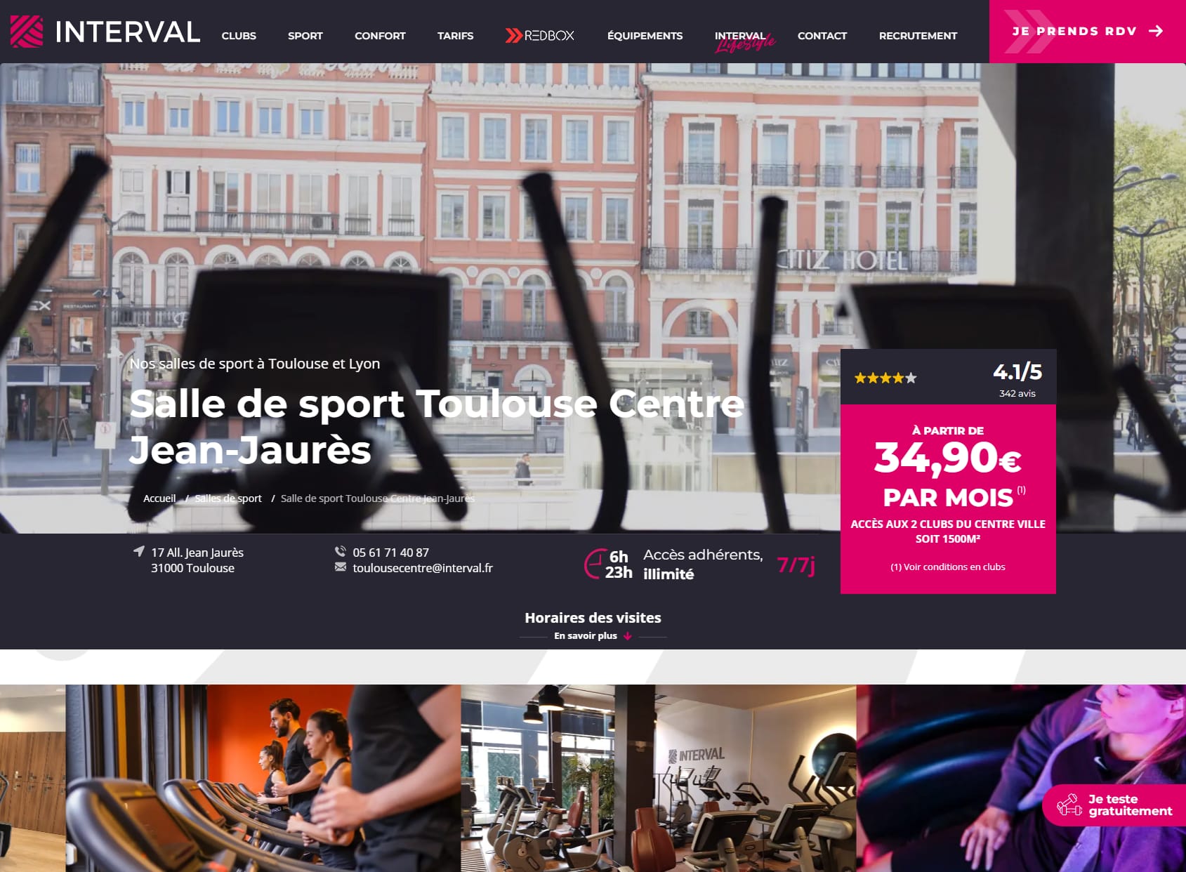 Interval, Salle de sport Toulouse Centre