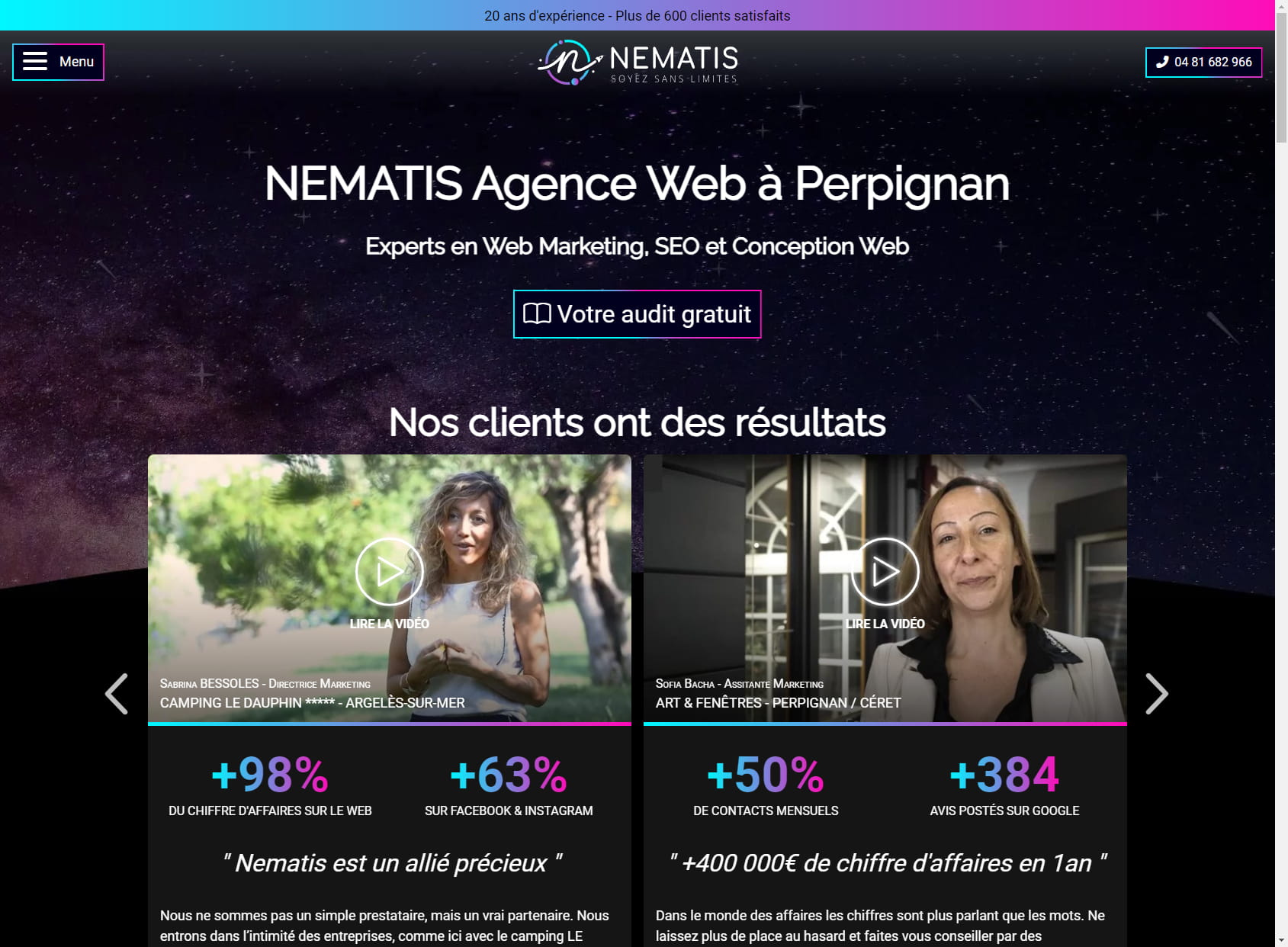 Nematis Agence web création de site internet Perpignan
