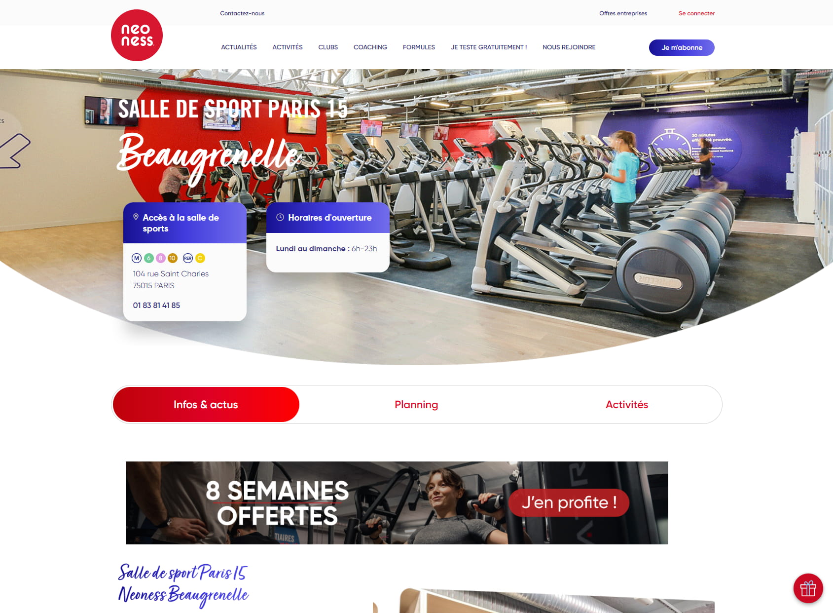 Neoness Gym Paris 15 Beaugrenelle