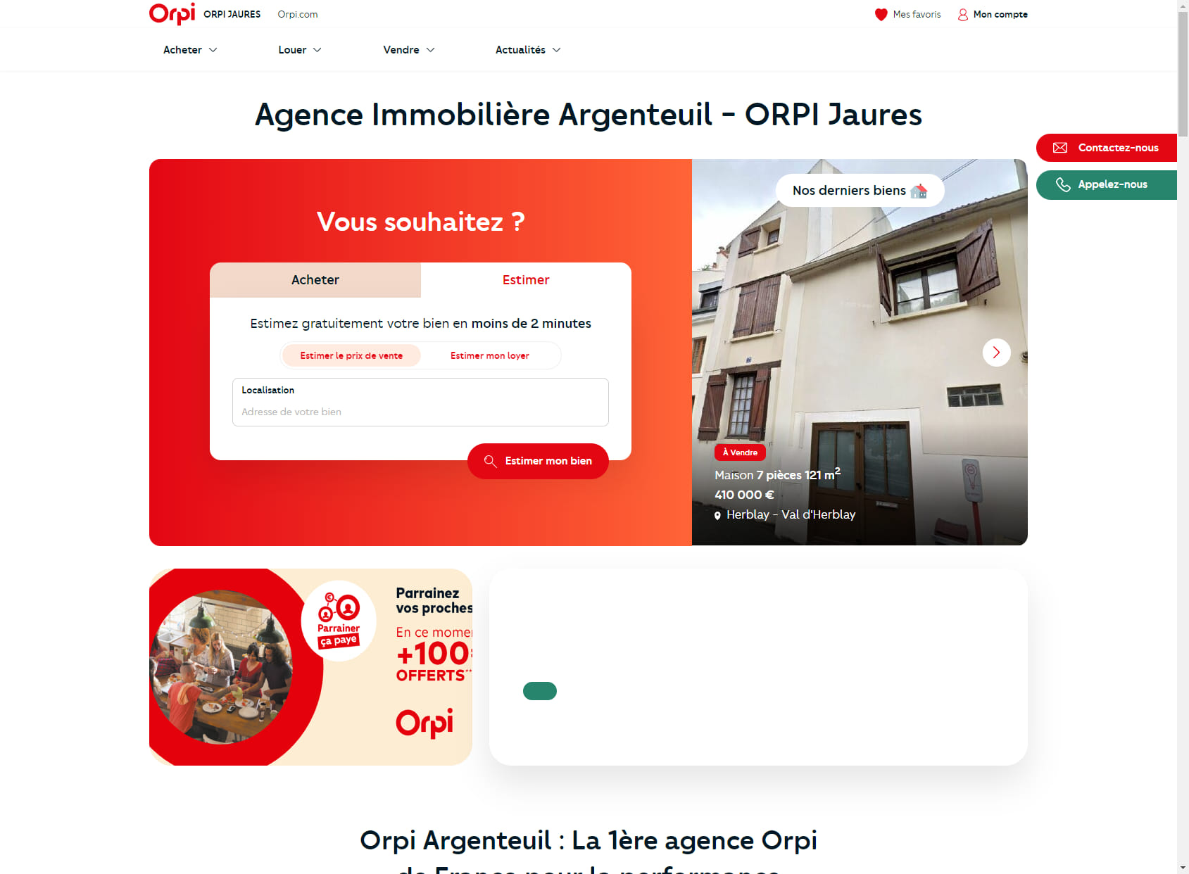 Orpi Jaures Immobilier Argenteuil