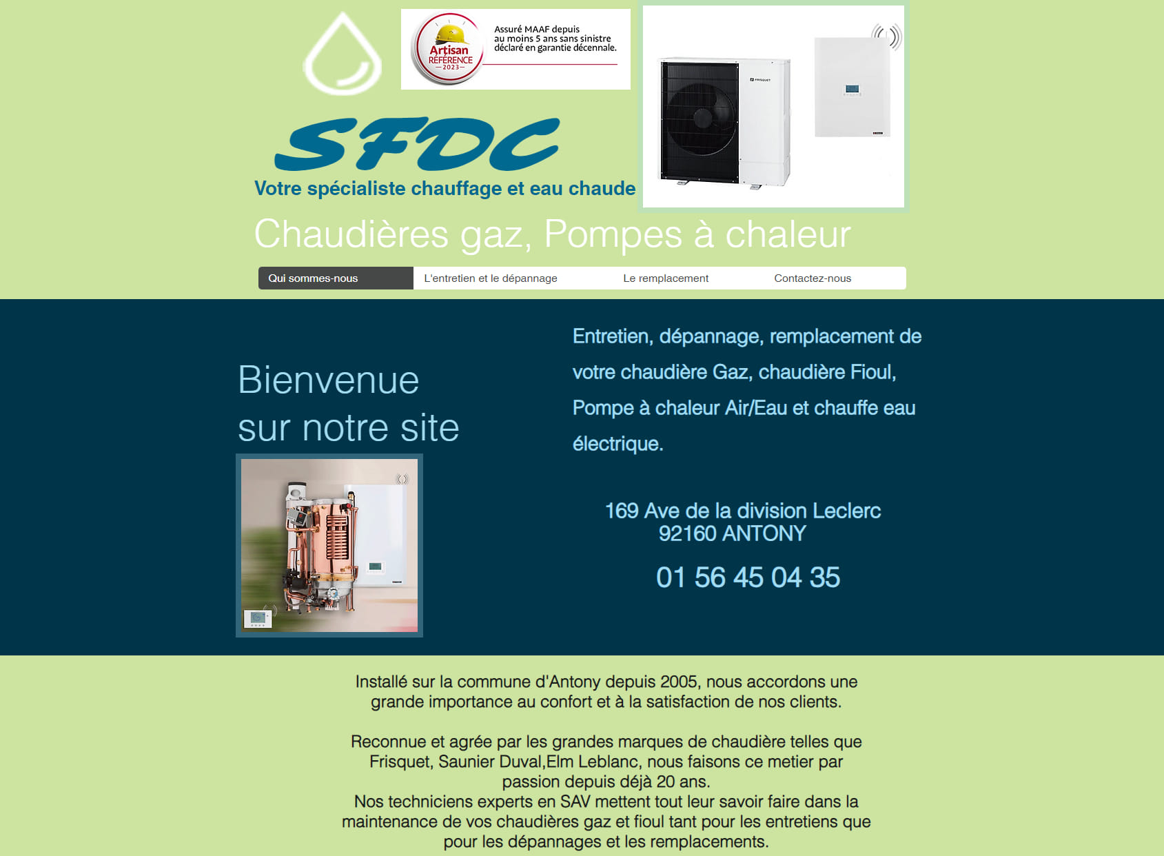 SFDC Chaudière, Pompe à Chaleur, Chauffe Eau